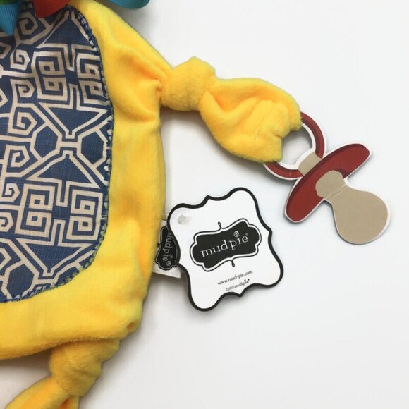 Mudpie Lion Lovey Yellow Ribbon Mane Cuddle Security Infant Baby Pacifier Keeper - Picture 3 of 6
